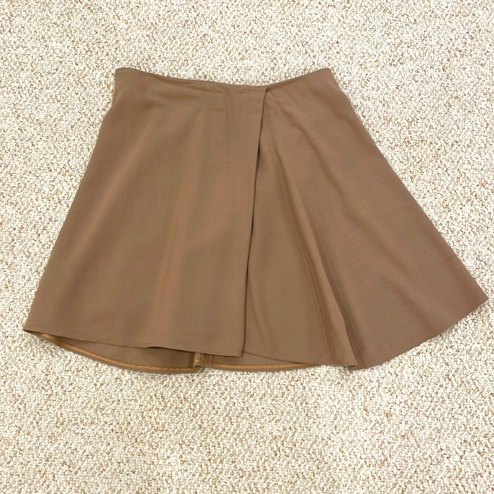 Brunello Cucinelli tan flared mini skirt